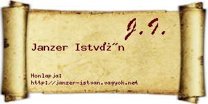 Janzer István névjegykártya