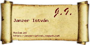 Janzer István névjegykártya