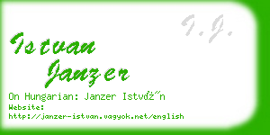 istvan janzer business card